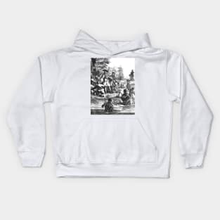 English nobleman with servants and submissive indigenous Kids Hoodie